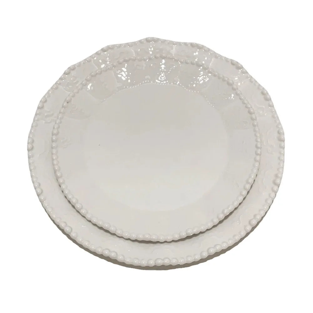 Ceramic Pearl Plates & Bowls Set - Practical Breakfast Tableware, Perfect for Modern Home Dining & Daily Use