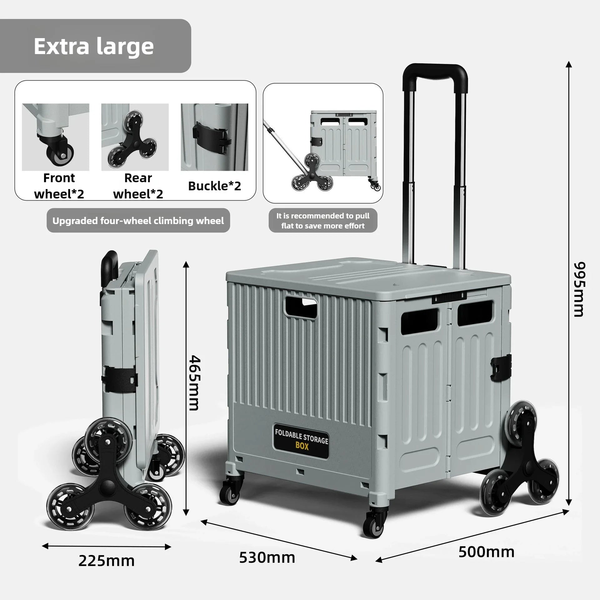 Household Goods Household Multi-functional  Portable Folding Shopping Trolley, Trailer, Camping, Large-capacity Storage Box