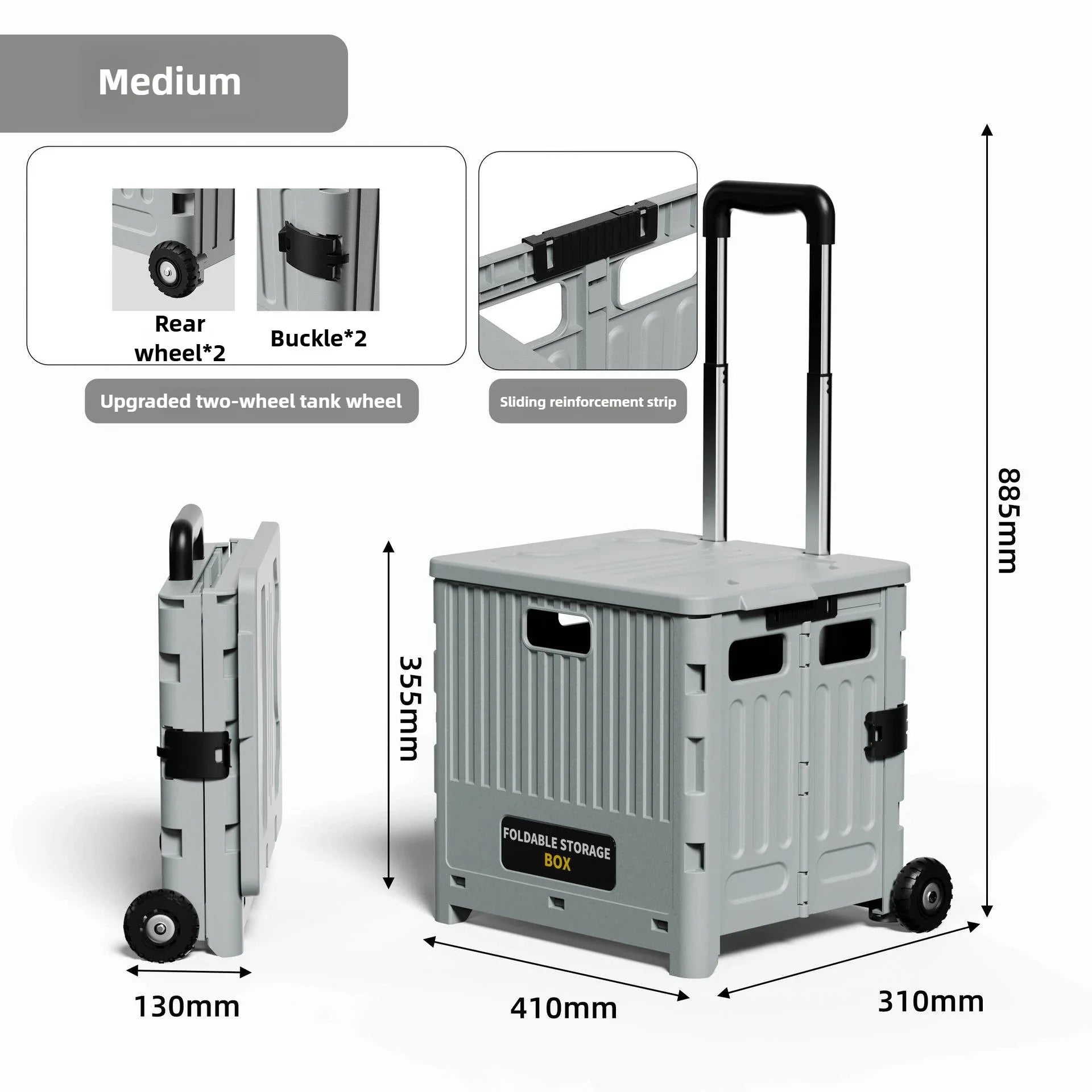 Household Goods Household Multi-functional  Portable Folding Shopping Trolley, Trailer, Camping, Large-capacity Storage Box
