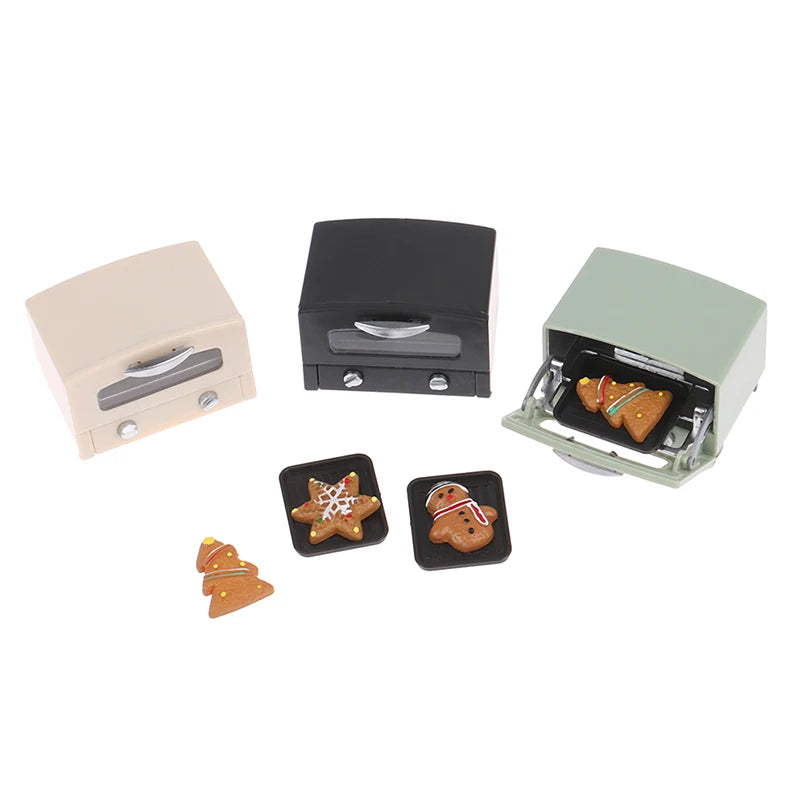 1:12 Dollhouse Miniature Household Electric Appliances Simulation Microwave Biscuit Oven Model DIY Accessories Scenes Ornament