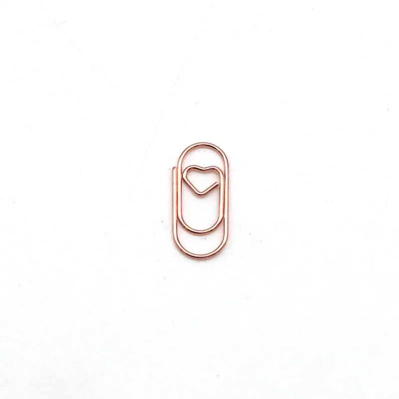 50pcs Mini Love Heart Paper Clips Macaron Color Photo Tickets Holder Binder Clips Notebook Planner Bookmarks Office Supplies