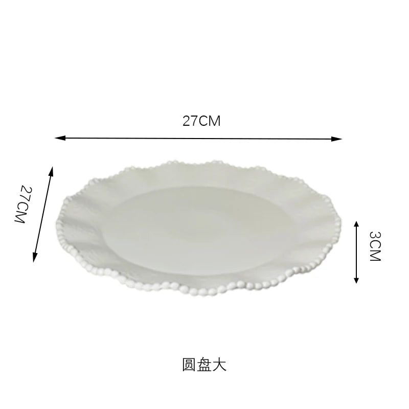 Ceramic Pearl Plates & Bowls Set - Practical Breakfast Tableware, Perfect for Modern Home Dining & Daily Use