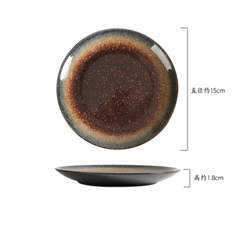 Japanese Ceramic Serving Dinner Plate Western Steak Dishes Trays Tableware Breakfast Dinnerware for Home Kitchen
