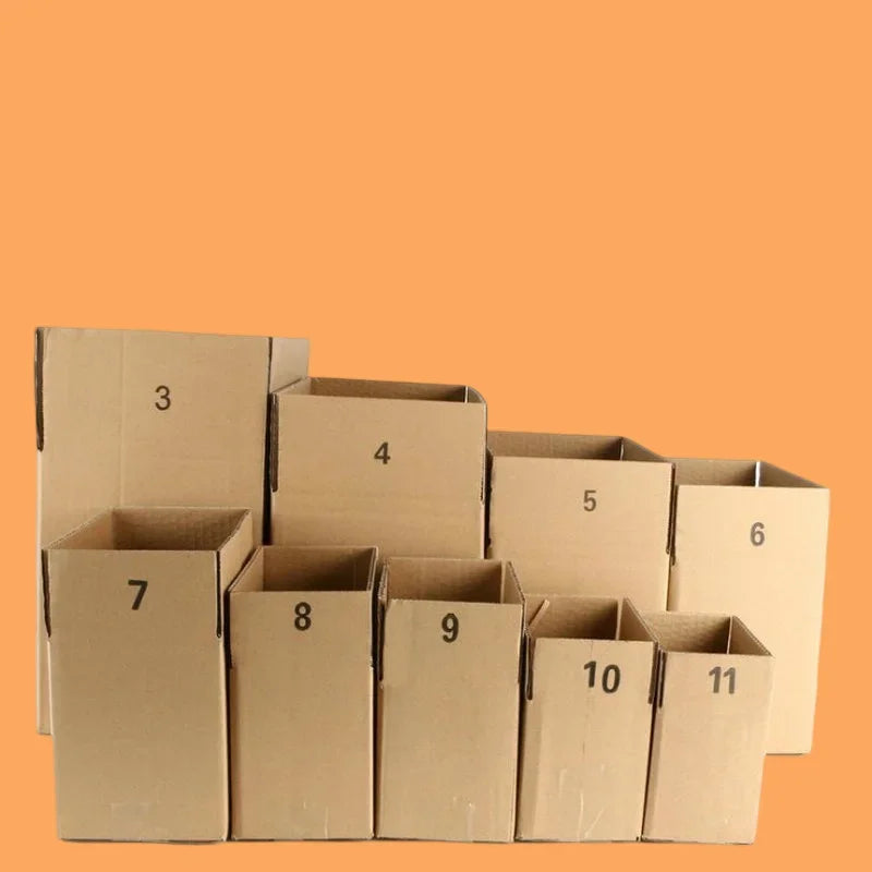 10pcs 3-layer Corrugated Paper Storage Boxes Packing Express Heavy Duty Shipping Board Packaging Big Cartons Cardboard