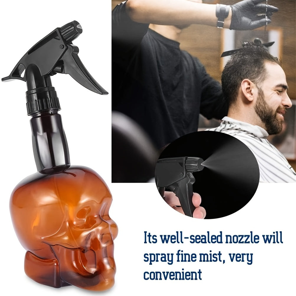 200Ml/7Oz Empty Spray Bottle with a Fine Mist Sprayer Featuring a Retro Skull Design, Made of Plastic And Refillable, Ideal for Hair Styling, Cleaning, And Plant Care